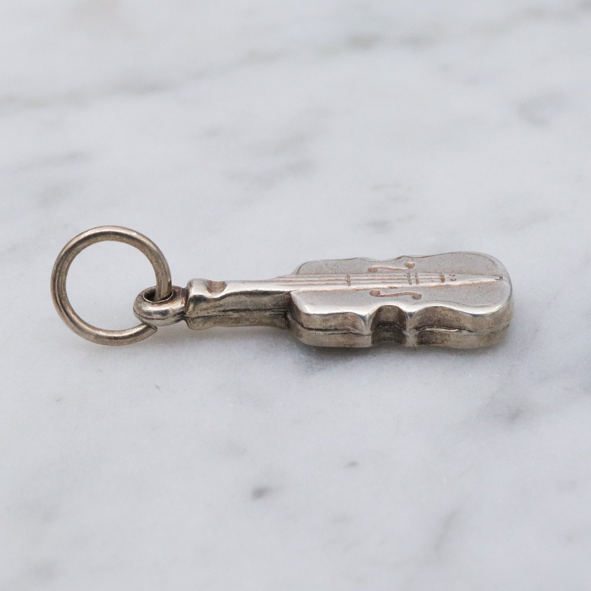 Vintage sterling silver cello charm pendant